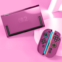 Casing Pelindung Crystal Clear Joy Pad Con untuk Nintendo Switch 2, Penutup Silikon Lembut Anti Benturan untuk Casing Switch 2