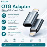 Adaptateur OTG SAMZHE, adaptateur mâle Apple L vers femelle Type-C, convertisseur de données et de charge, compatible avec iPhone 14/13/12/11/X/8 Plus iPad