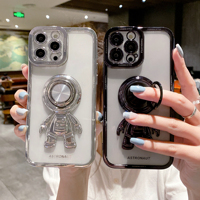 Coque de téléphone 3D Spaceman, haute qualité, galvanoplastie TPU, coque de téléphone transparente, jolie coque de téléphone portable pour iPhone 14 Pro Max