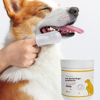 Guante Desechable para Cuidado Dental de Mascotas (Perros/Gatos), de Algodón Puro, Antibacterial, Antiinflamatorio, Blanquea los Dientes, Limpia la Higiene Bucal