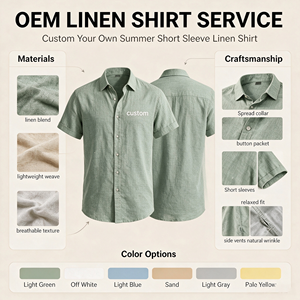 Camicie in <span class=keywords><strong>Lino</strong></span> da <span class=keywords><strong>Uomo</strong></span> a Maniche Corte, Casual con Bottoni, per Estate, Spiaggia, Matrimonio, con Colletto Rovesciato - Product Image 4