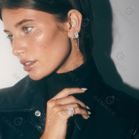 Gemnel personnalisé dernière tendance 925 sterling Angel Eye Signet Diamond covered Ring