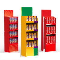 Faltbares Wellpappe-Bodendisplay für Kartoffelchips und Snacks, Individuelles Design, Umweltfreundliche Materialien, Einfach Aufzubauen