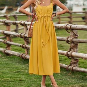 Vestido Casual de Verano, Estilo Fresco y Modesto, Color Sólido, Corte en A, para Mujer - Product Image 2