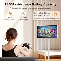 Layar Pintar Mobile 32 Inci LCD Putih Smart TV Monitor Layar Sentuh Mode Game untuk Laptop Tablet-HDTV Sentuh 10 Titik 6-8 Jam