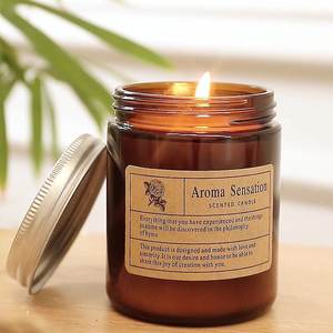 サンダルウッドを贈るギフト用のカスタムインの香りのキャンドルハイエンド大豆ワックスガラス - Product Image 5