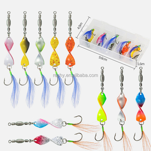 <span class=keywords><strong>Ensemble</strong></span> de leurres en spirale de vente chaude appâts en métal rotatifs à grande vitesse 10 pièces pour une longue coulée avec boîte de matériel - Product Image 1
