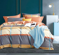 Ensemble de housse de couette 100% coton 200TC 300TC, motif imprimé numérique personnalisé, draps de lit