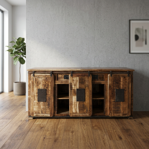 Industrial and Vintage Indian Solid Old Antique Eco-Friendly Mango Wood Farmhouse Villa Living Room Furniture Storage <b>Cabinet</b> - Product Image 2