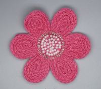 Fleur Artificielle Crochet Laine Fil Strass Applique Fer sur Patch Broderie Patchs Perlés pour Vêtements Accessoires