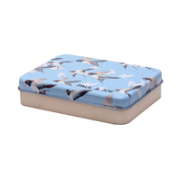 Boîte rectangulaire imprimée personnalisée en étain recyclable vide boîte d'emballage en étain pour bonbons au chocolat pot en métal de qualité alimentaire en étain avec couvercle