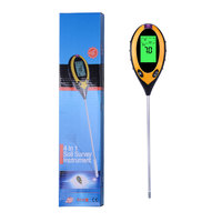 Testeur de Sol Numérique 4 en 1 Mètre PH Sonde PH du Sol Intensité de la Lumière Humidité Environnementale Test PH du Sol