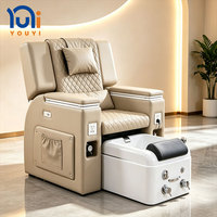 Chaise de manucure et pédicure de luxe personnalisée pour salon de beauté, avec bain de pieds spa 180 °   Fauteuil de massage pour pédicure inclinable et réglable
