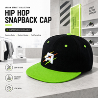 Custom 6-panel zwarte acryl pet met gesloten achterkant, tropisch bladontwerp, PVC rubberen logo, performance HIP HOP SNAPBACK CAP