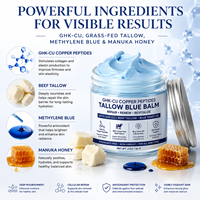 Hydratant naturel pour le visage et le corps, raffermissant, anti-âge, vitamine E, miel de Manuka, peptides de cuivre, GHK-Cu, suif de bœuf, baume bleu, blanchissant