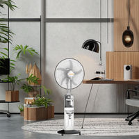 Ventilador de Niebla de Agua Mecánico de Plástico de 16 Pulgadas con Tanque de Agua Recargable, Carga Solar de 15V CC para Uso en Exteriores y Automóviles