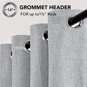 Rắn Trắng màn rèm cửa cho phòng ngủ ánh sáng giảm Nhiệt Cách Nhiệt Grommet Cửa Sổ Màu đen ra rèm cửa/tấm/màn - Product Image 4