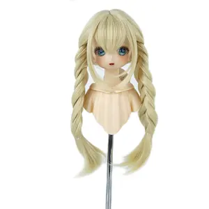 Factory wholesale light brown blonde doll hair plaits for 1/3 doll 22cm 23cm 24 head 8-9 inch Smart doll BJD hair