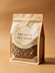 OEM PE <b>Plastic</b> Cat Food Packaging Bags: Large Size, Square Bottom, Resealable Zipper, Flat Handles, Made from Recycled Materials - Product Image 2