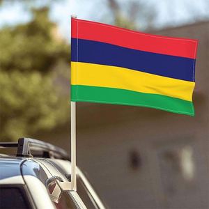 Vente chaude Polyester mauricien <span class=keywords><strong>voiture</strong></span> fenêtre Clip drapeau Auto décoration Double point qualité supérieure - Product Image 2