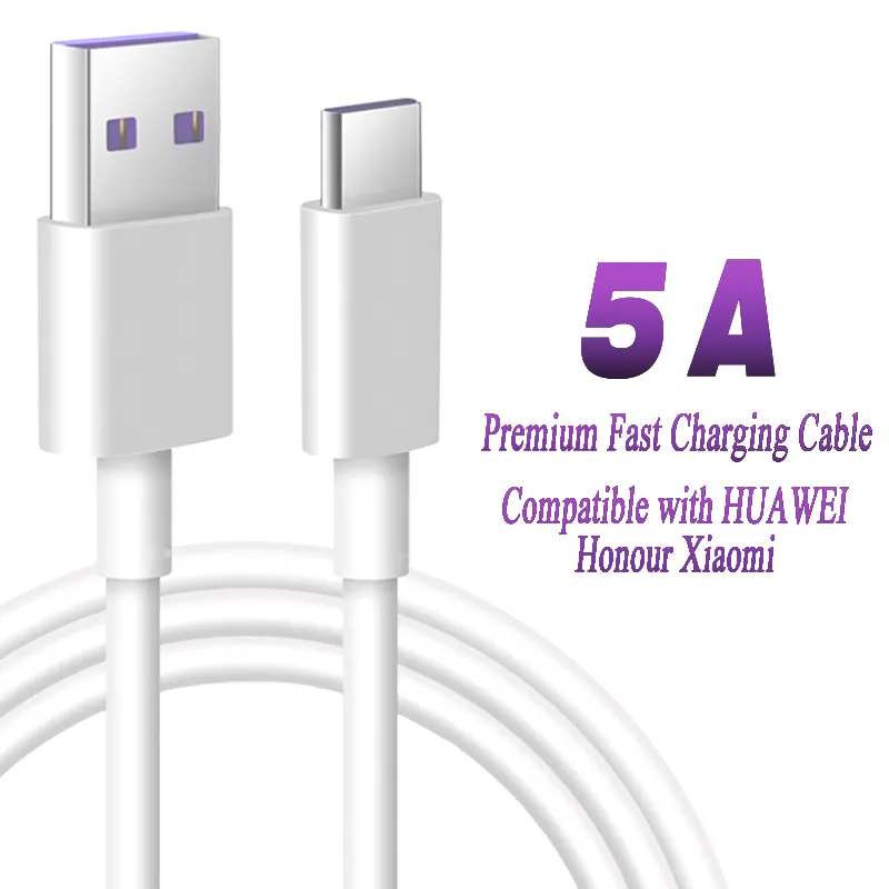5A Super Fast Charging USB Type C cable quick charge mobile phone data cable for Samsung S8 S9 Plus HUAWEI Honour USB C Cable