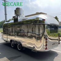 Remolque de Comida Móvil de Acero Inoxidable WECARE, Totalmente Equipado para Hot Dogs, Barbacoa, Pizza, Aperitivos y Comida Rápida con Cocina Completa