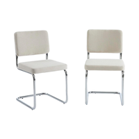 Chaise de salle à manger en velours côtelé avec pieds en métal chromé, design moderne, pour la maison, le salon, vente en gros, mobilier de salle à manger simple