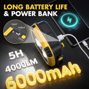 6000mAh Rechargeable Magnetic Work <b>Light</b> 4000LM 30H Runtime ABS Portable <b>LED</b> Car Repair Emergency Lighting 4000LM Magnetic <b>Light</b> - Product Image 3