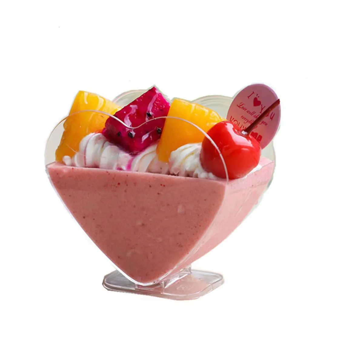 Feestbenodigdheden Mini Wegwerp Dessertbekers Plastic Ijscoupe Pudding Bekers Met Lepel Voor Feest Bruiloft
