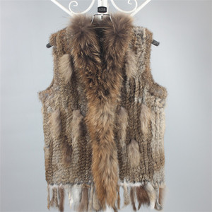 <span class=keywords><strong>Gilet</strong></span> in Pelliccia per Donna, Abbigliamento Invernale, <span class=keywords><strong>Gilet</strong></span> in Vera Pelliccia di Coniglio <span class=keywords><strong>con</strong></span> Collo in Pelliccia di Procione, <span class=keywords><strong>Gilet</strong></span> Lavorato a Maglia per Signore, Autunno/Inverno - Product Image 5
