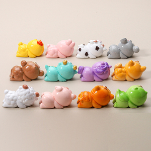 12 Figuras de Resina de Animales del Zodiaco, Lindas Figuras en Posición Acostada, Mini Adornos Coleccionables para Decoración del Hogar, Escritorio o Estante - Product Image 3