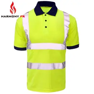 Áo Thun Polyester Áo Hi Vis Phản Quang Màu Cam Áo Thun Hi-Vis Màu Cam