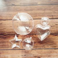 Boules de Noël en plastique transparentes personnalisées, modernes, multi-formes, de 6 à 20 cm, de haute qualité, décorations graphiques perlées DIY