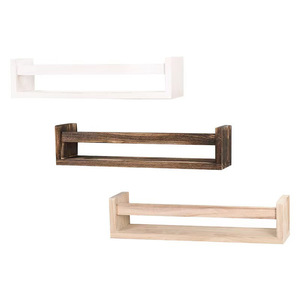 ชั้นวางของติดผนังไม้ชั้นเดียวสีธรรมชาติสำหรับชั้นวางโชว์ในครัว - Product Image 5