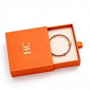 Boîte à bracelet avec logo personnalisé, boîte à bijoux rigide de luxe avec tiroir, insert en daim pour l'emballage de bijoux, fabrication OEM, livraison directe d'usine - Product Image 4
