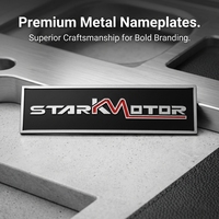 Plaques signalétiques extérieures en métal brossé gravées, étiquettes nominatives en aluminium anodisé pour l'identification des équipements moteurs et électriques