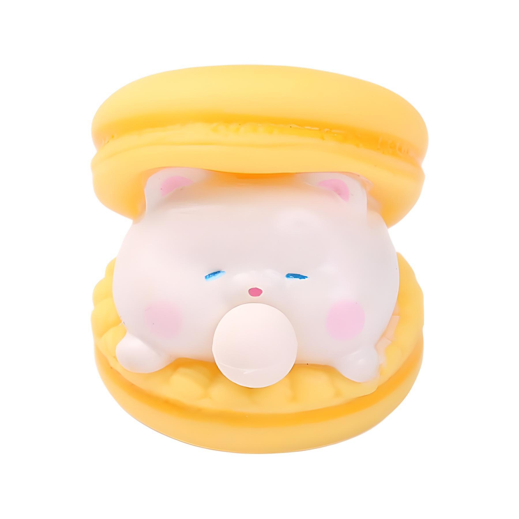 Cartoon Macaron Hamburg Bubble Popping Squishy Stress Relief Toy for Kids Adults-Plastic Squeeze Music Spit Bubbles Effect BPA