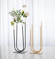 Support à fleurs en métal doré de luxe de haute qualité en forme de U pour la décoration de table de mariage