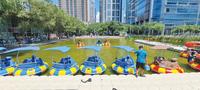 Надувная электрическая лодка-бампер QIQU Discovery Green с водными пистолетами, музыкой и светом для бассейна и озера, для взрослых и детей