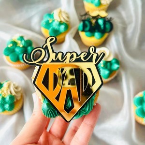 Adorno Acrílico para Pastel de Miel y Dulzura Super Papá, Decoración para el Día del Padre - Product Image 1