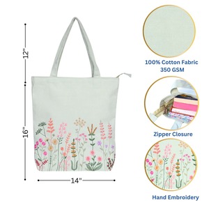 Bolsa de Mano con Diseño Floral Estético de Campos de Lavanda Verde, Fabricada en India, Bolsa de Lona para Mujer, Moda y Regalos en Venta - Product Image 4