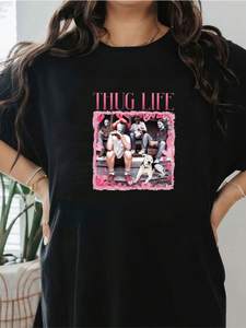 T-shirt da donna horror per San Valentino, retrò con Cupido che soffia bolle, a maniche corte, vestibilità ampia, casual, per tutti i giorni, feste, spiaggia, gite. - Product Image 3