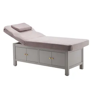 Modern Customizable Medical Bed Product Manufacturer Beauty Salon Furniture Base Beauty Salon Massage Bed White Velvet Pink