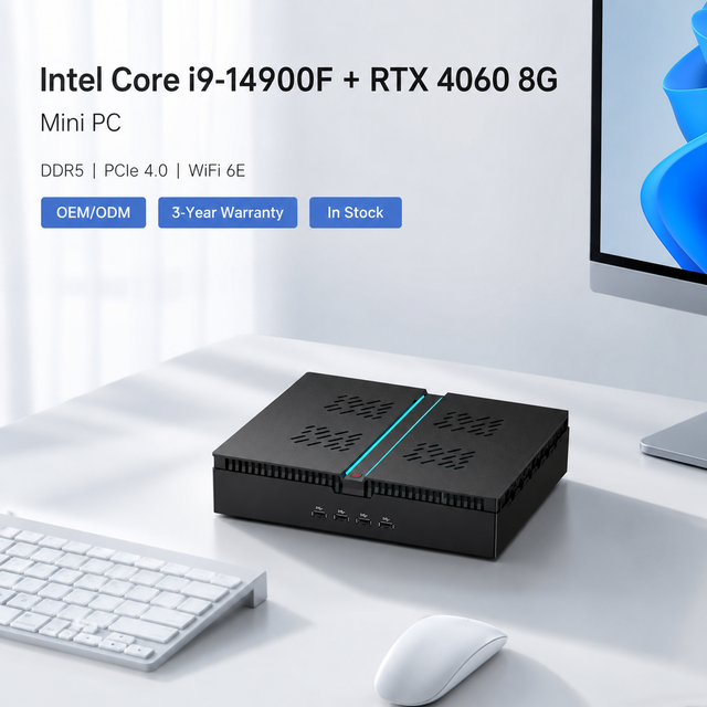 I5-13400F RTX 4060 8G Mini PC Desktop DDR5 PCIe 4.0 SSD Compact Desktop PC With Dual LAN for Office Gaming Use Mini Gaming Pc