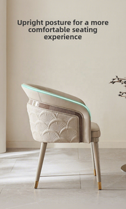 <span class=keywords><strong>Chaise</strong></span> de salle à manger de luxe en cuir rembourré, <span class=keywords><strong>chaise</strong></span> de bureau moderne en tissu <span class=keywords><strong>doré</strong></span> pour hôtel et restaurant - Product Image 6