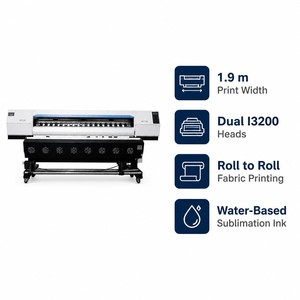 Double I3200 Heads 1.9m Roll to Roll Fabric Sublimation Printer Water Based Thermal Inkjet <b>Printing</b> <b>Machine</b> - Product Image 4