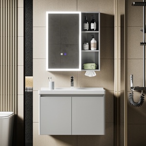 Armoire de salle de bain en aluminium à ouverture <span class=keywords><strong>et</strong></span> fermeture silencieuses, montage simple, <span class=keywords><strong>avec</strong></span> miroir LED - Product Image 2