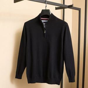 Pull-over en tricot à col montant brodé à demi-zip décontracté pour homme <span class=keywords><strong>TOM</strong></span> - Product Image 2
