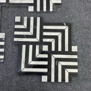 Offre Spéciale Nouveau Design 3D Irrégulier Mosaïque Carrare Marbre Blanc Pierre Naturelle Carrelage Noir et Blanc Carrelage Carrelage - Product Image 2