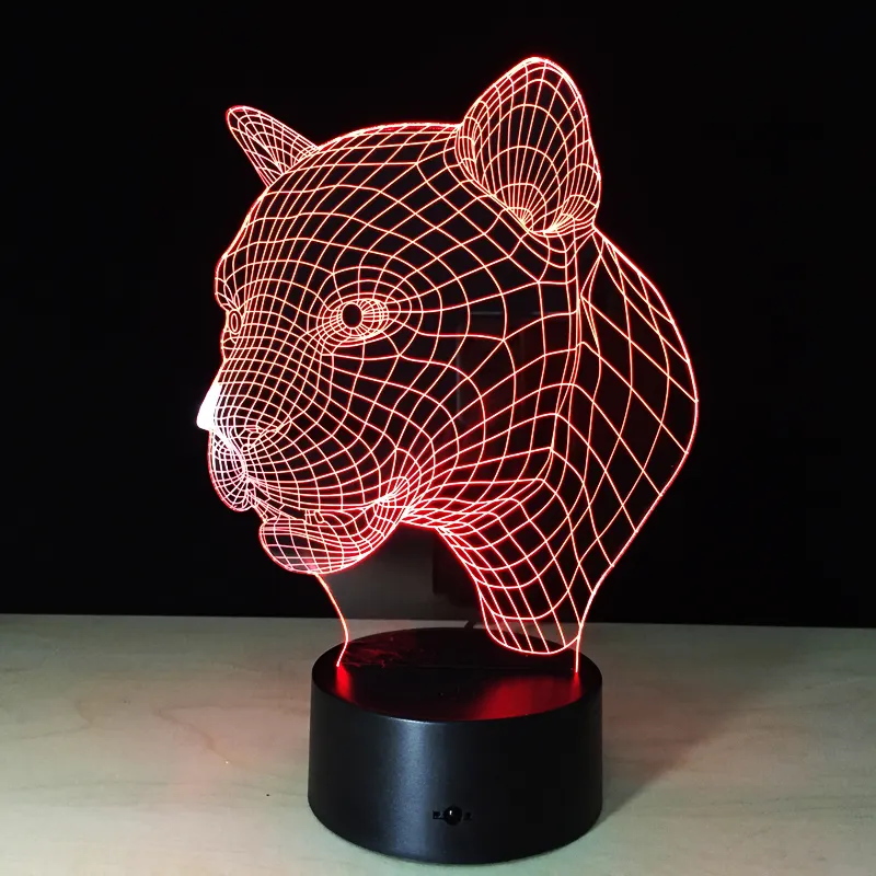 Lampe Animal Panther Luminaire de Chevet Table Sculpture 